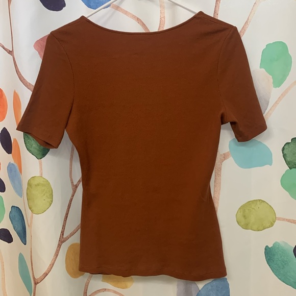 Sezane Brown Short Sleeve Top - Picture 3 of 5
